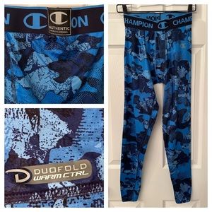 Champion Men's Cold Weather Compression Printed Mock Pants Polar Sky Camo SMALL